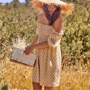 Sézane Jeanne Floral Cotton Silk Smock Mini Dress